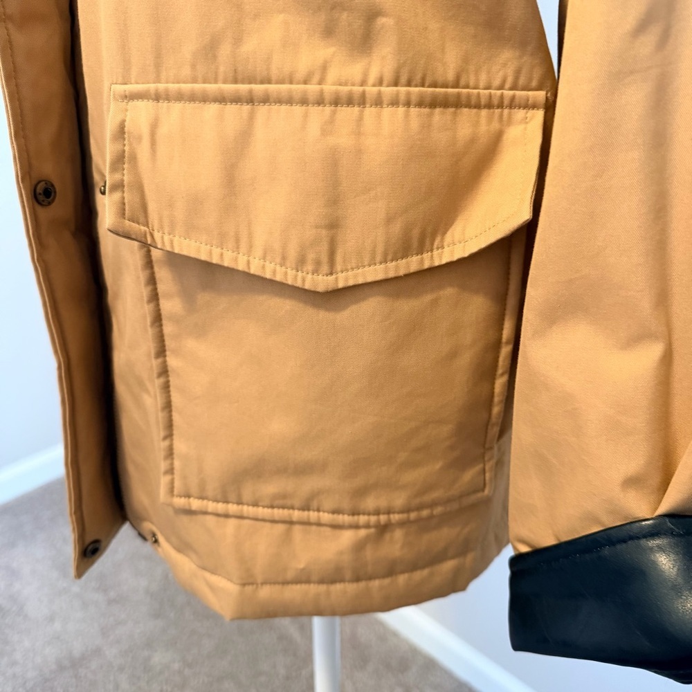 NWOT Zara combination quilted jacket women's oversized faux leather size medium - Picture 8 of 11